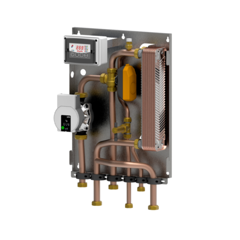 Modulo BF3 (1 circolatore)  per riscaldamento con il solo generatore a biomassa e produzione di ACS ISTANTANEA