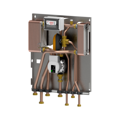 Modulo BF5 (1 circolatore) per la separazione biomassa - impianto di riscaldamento e produzione di acs istantanea con generatori a biomassa non dotati di scambiatore